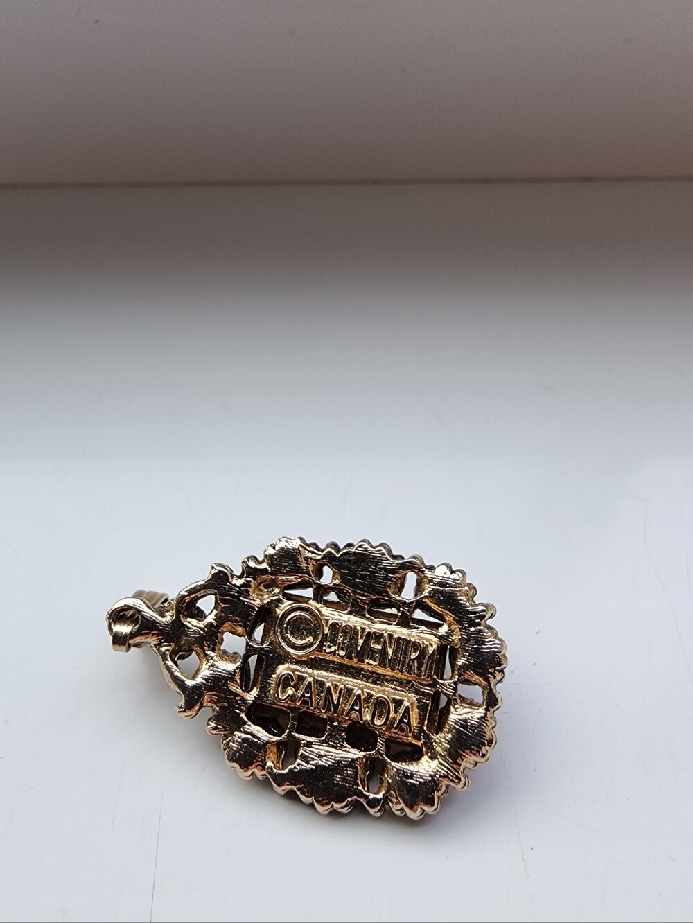 Vintage Sarah Coventry Gold Tone Pendant with Glass Rhinestone - Picture 3 of 4